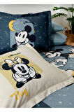 Özdilek Mickey Minnie Day Mavi Disney Lisanslı Çift Kişilik Nevresim Takımı (Lastikli Çarşaf)