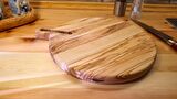 F&S WoodArt Zeytin Ağacı Doğal Ahşap Pizza Peynir Sunum Et Steak Saplı Kesme Tahtası yuvarlak