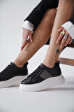 Belinda Premium Comfort Siyah Taşlı Kadın Sneaker