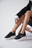 Belinda Premium Comfort Siyah Taşlı Kadın Sneaker