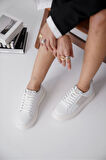 Belinda Premium Comfort Beyaz Taşlı Kadın Sneaker