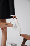 Belinda Premium Comfort Beyaz Taşlı Kadın Sneaker