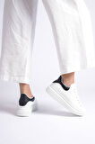 Samira Premium Ortopedik Beyaz Siyah Kadın Sneaker