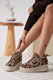 LUNORA Limited Series Leopar Desen Ortopedik Kadın Sneaker