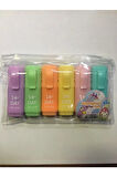 Linea Mini Fosforlu Kalem 6 Renk Pastel - Renkli Renk