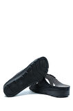 SIB160117-V2 Kifidis-Natura Kadın Çift Bantlı Anatomik Deri Terlik 36-41 Siyah/Black