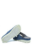 SIB160147 Kifidis-Natura Kadın Çift Bantlı Anatomik Deri Terlik 36-41 Lacivert/Navy