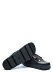 SIB220511 Kifidis-Natura Kadın Taşlı Anatomik Deri Terlik 36-41 Siyah/Black
