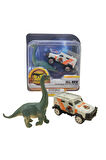 Kız Çocuk Oyuncak Erkek Çocuk Oyuncak Die Cast Metal Jip ve Brontosaurus Eğitici Oyuncaklar
