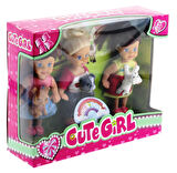 Kız Erkek Çocuk Oyuncak Cute Girl Mini Bebek ve Evcil Hayvan Üçlü Set Kız Erkek Çocuk Eğitici Eğitici Oy