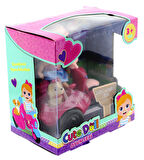 Öğretici Oyuncak Cute Doll Mini Bebek ve Köpekli Mor Motorsiklet Kız Erkek Çocuk Eğitici Eğitici