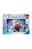 Kız Çocuk Oyuncak Erkek Çocuk Oyuncak 90747 Frozen Kuzey Işıkları 2x24 parça Ravensburger Puzzle Eği