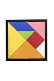 Eğitici Öğretici Çocuk Oyuncaklar Renkli Ahşap Tangram Puzzle 15x15Cm