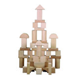 Öğretici Oyuncak CS-8832 Natural Ahşap Blok Seti 50 Parça -Chiva Kız Erkek Çocuk Eğitici Eğitici