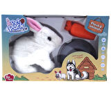 Kız Erkek Çocuk Oyuncak Sesli ve Hareketli Beyaz Peluş Yavru Tavşan Kız Erkek Çocuk Eğitici Eğitici Oyun