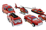 Eğitici Oyuncak 10'lu Die Cast Metal İtfaiye Araçları Seti Kız Erkek Çocuk Eğitici Eğitici Oyunc