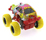 Öğretici Oyuncak Die Cast Çizgi Film Desenli Sarı Teker Araba Kız Erkek Çocuk Eğitici Eğitici Oyu