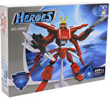 Kız Erkek Çocuk Oyuncak Ausini 339 Parça Heroes Standlı Kırmızı Robot Kız Erkek Çocuk Eğitici Eğitici Oy