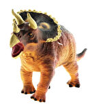 Eğlenceli Oyuncak Yumuşak Plastik Dinozor Figür - Triceratops Kız Erkek Çocuk Eğitici Eğitici Oyun
