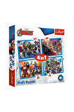 Kız Çocuk Oyuncak Erkek Çocuk Oyuncak PUZZLE-34386 The Avengers 4IN1 Puzzle Eğitici Oyuncaklar