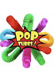 Eğitici Öğretici Çocuk Oyuncaklar Pop Tubes 2Adet Rengarenk Popit Boru
