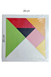 Eğitici Öğretici Çocuk Oyuncaklar EKONOMİK AHŞAP TANGRAM 7 PARÇA 20x20Cm büyük boy (asortili renk)