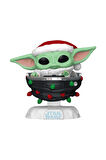 Kız Çocuk Oyuncak Erkek Çocuk Oyuncak Funko POP Holiday Grogu with Santa Hat in Pram Eğitici Oyuncak