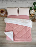 ETE HOMETEX ÇİFT KİŞİLİK LÜX WELSOFT YORGAN SETİ 195X215CM ALENA PUDRA 8696474231939