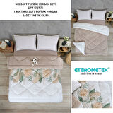 ETE HOMETEX ÇİFT KİŞİLİK LÜX WELSOFT YORGAN SETİ 195X215CM ALENA BEJ 8696474231940