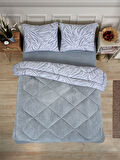 ETE HOMETEX ÇİFT KİŞİLİK LÜX WELSOFT YORGAN SETİ 195X215CM ZEBRA GRİ 8696474231950