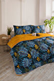 ETE HOMETEX ÇİFT KİŞİLİK LÜX WELSOFT YORGAN SETİ 195X215CM MONESTERA HARDAL 8696474231954