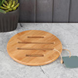 Bambu Yuvarlak Nihale Çaydanlık Altlığı Tencere Altlığı 17x17 cm Altlık