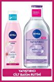 NIVEA Yatıştırıcı Micellar Makyaj Temizleme Suyu 400ml Ve Aqua Rose Nemlendirici Tonik 200ml, Hassas Cilt, Yüz Bakım