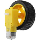 5 Adet 3-6V DC 250 RPM Redüktörlü Motor ve Tekerlek Seti
