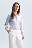 Regular Fit Polo Yaka Basic Düz Triko Kazak