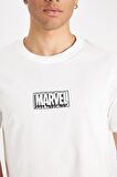 DeFacto %100 Pamuk Marvel Logo Only Regular Fit Bisiklet Yaka Baskılı Kısa Kollu Tişört C6516AX24AUER105