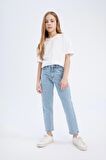 Kız Çocuk Mom Fit Standart Paça Jean Pantolon