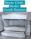 Çocuk Ranzası (Beyaz - Çıtalı Model) 