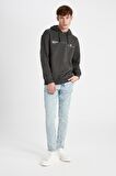 DeFacto Boxy Fit Kapüşonlu Sırt Baskılı Sweatshirt C6147AX24AUAR221
