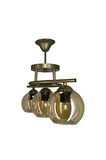 Fuji Eskitme 3'lü Bal Camlı Avize | Kaliteli Modern Metal Avize