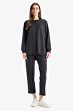 Regular Fit Esnek Belli Cepli Basic Düz Pantolon