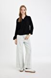 DeFacto Regular Fit Basic Düz Düğmeli Uzun Kollu Gömlek N2518AZ24AUBK81
