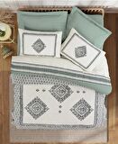 Cotton Box Çift Kişilik Battaniyeli Nevresim Takımı Hardy Yeşil