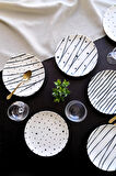 TABAK EVİ Porselen Dash Pasta Tabağı 20cm 6 Kişilik 6 Parça TVL6PTPRS1108