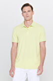 Slim Fit Dar Kesim Polo Yaka Baskılı Pamuklu Tişört