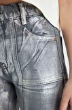 DeFacto Kız Çocuk Wide Leg Geniş Bol Paça Parlak Jean Pantolon C2019A824SPNM55