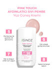 Sinoz Spf50 Pink Touch Aydınlatıcı Sıvı Yüz Güneş Kremi Yeni Nesil Güneş Filtreleri Hibrit Formül 50ml
