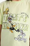 Kız Çocuk Looney Tunes Relax Fit Bisiklet Yaka Kısa Kollu Tişört