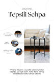 Katlanır Tepsili Sehpa Çıkarılabilir Tepsili Modern Koltuk Yanı Orta Sehpa 45 x 55 cm