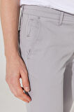 Erkek Gri Slim Fit Dar Kesim Pamuklu Esnek Rahat Chino Pantolon